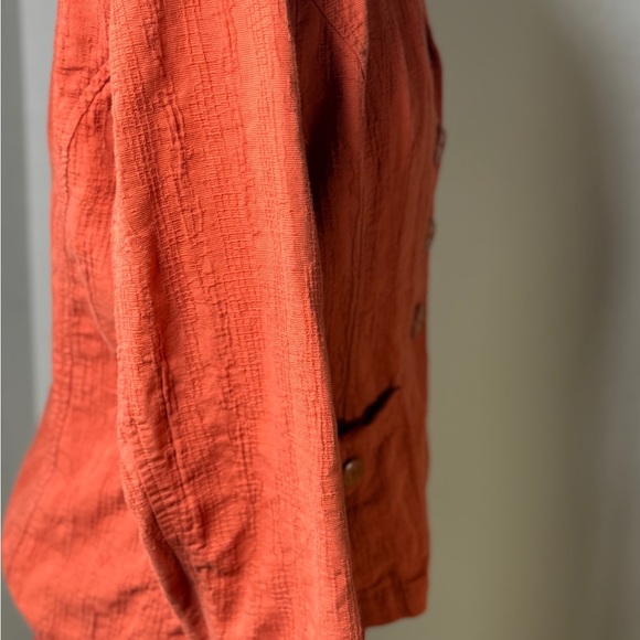 Coldwater Creek Textured Cotton Button Front Jacket Size 14 - Picture 3 of 8